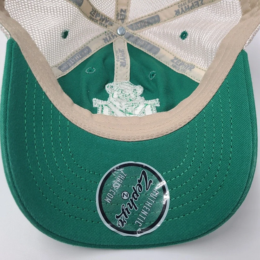 Marshall Thundering Herd Hat Snapback Trucker‎ Mesh Zephyr Green Beige NCAA Men